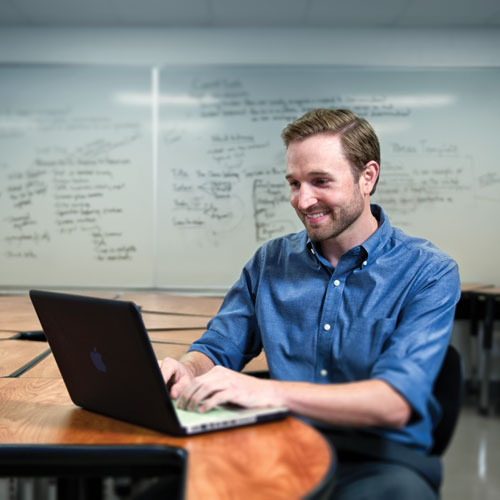 Student with laptop