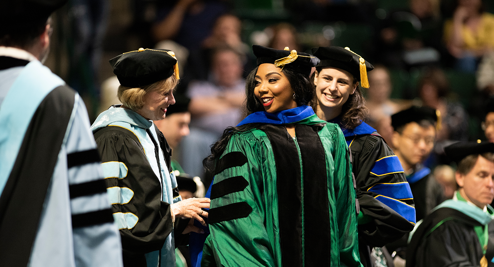 UNT student at commencement